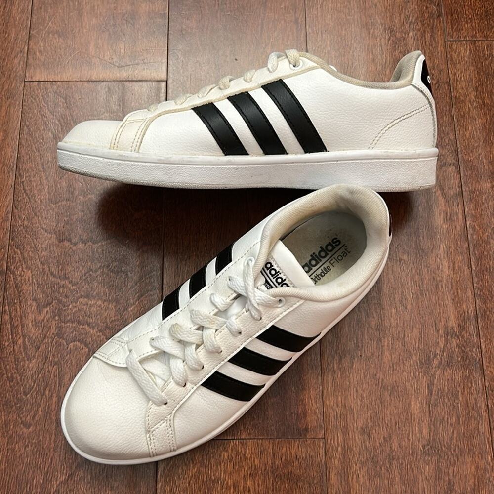 Adidas Women’s Neo Cloudfoam White and Black Classic Sneakers, Size and 8.5 - Picture 1 of 16